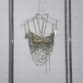 时尚雅妮2025欧美热销手工珠子亚克力挂脖项链多层性感辣妹抹胸背