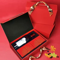 25 новых коробок для лунных пряников Mid-Autumn красного вина, производители, точечные продажи, логотип коробки для лунных пряников для гостиничного клуба