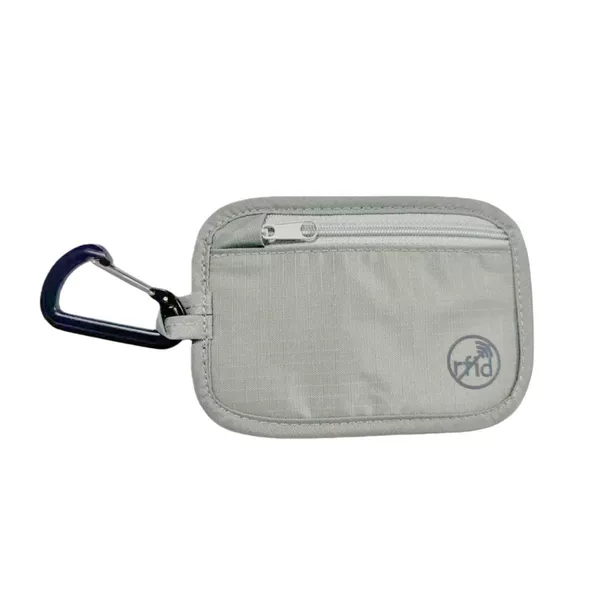 Cross-Border In-Stock Rfid Anti-Theft Card Holder Hook Pouch, Small Coin Purse, Horizontal Style Shielding Pouch, Grid Pattern Pouch