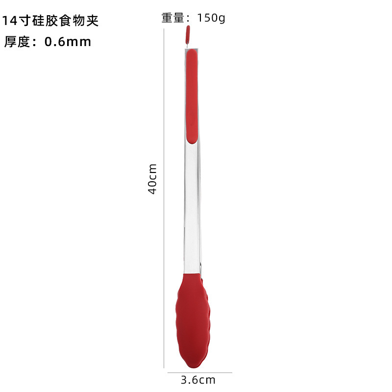 シリコン食品クリップスタンド付き食品クリップバーベキュークリップキッチンステンレス製シリコンステーキ焼肉パン家庭用|undefined