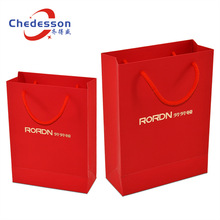 高档烫金红色彩印双支单支红酒袋子手表礼品袋折叠式手提纸袋定制