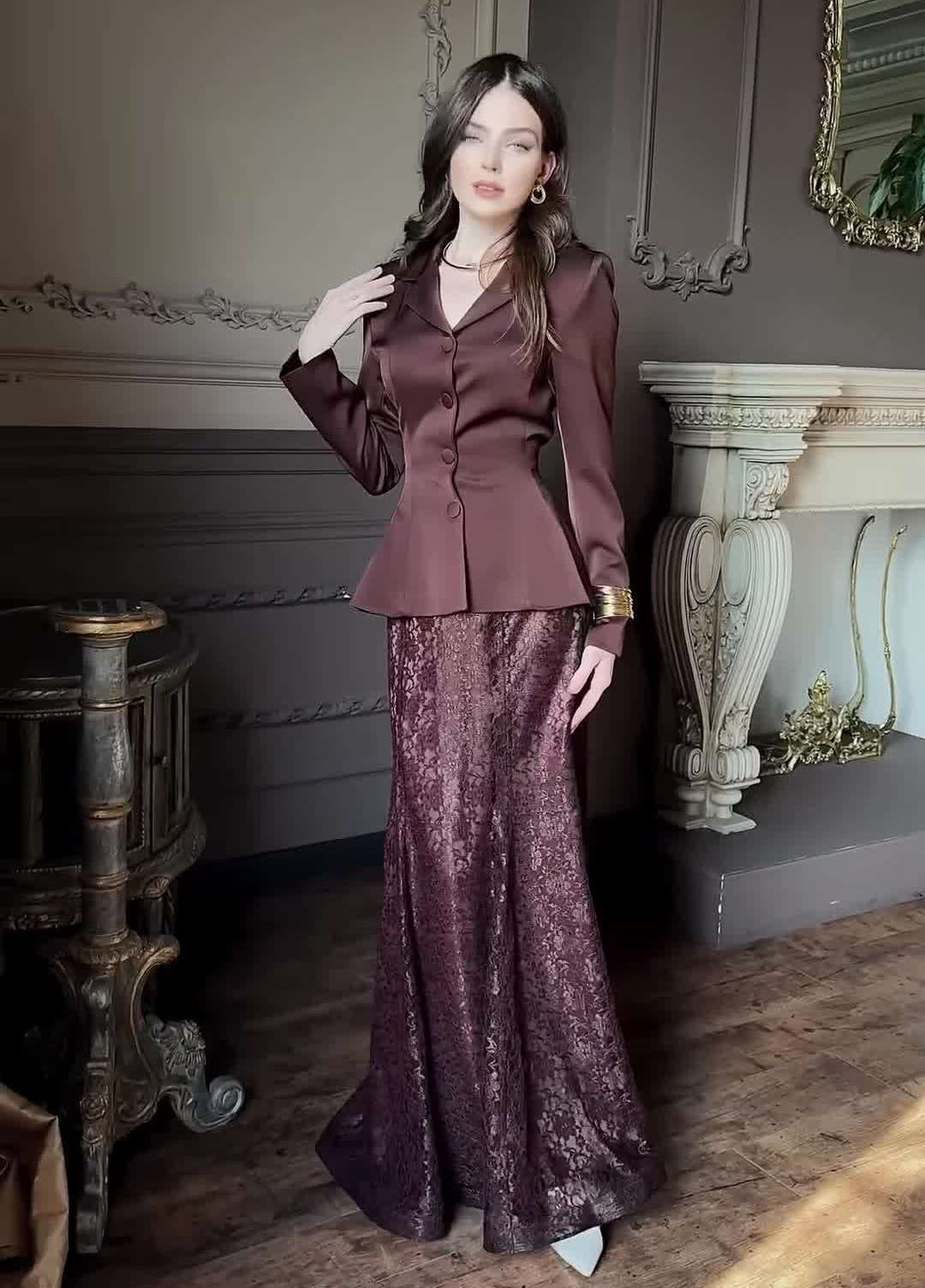 Elegant Women's Slim Fit Fashion Fishtail Skirt Set European And American Cross Border Autumn Collection Paired with Top_ecoleips.com