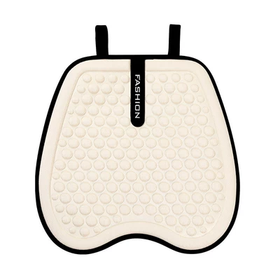 Car seat cushion, suitable for all seasons, summer ice silk seat pad, women's car interior cushion, half-wrap seat cover, ventilated seat pad (Four Seasons Pad) - off-white-square-mat1