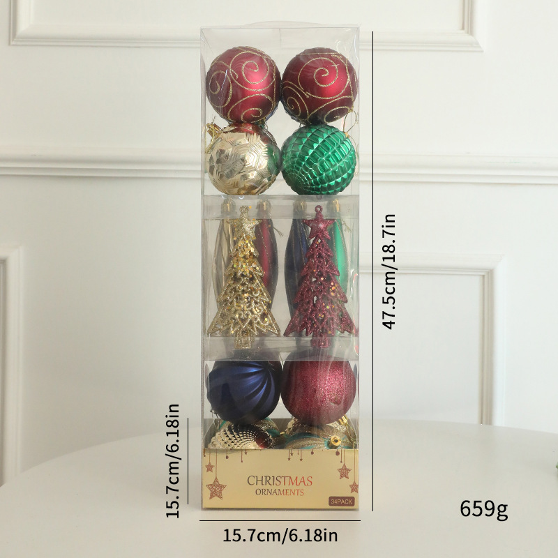 Navidad nuevo diseño creativo dibujado a mano con forma especial set de bolas de Navidad decoración de Navidad decoración de árbol de Navidad