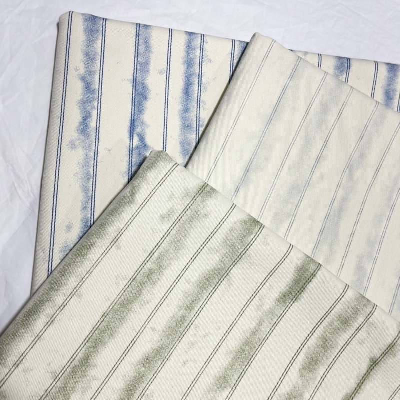 早春の純綿ファッションブランドのシンプルなストライプの染め生地のシャツの工装ズボンdiy手作りの装飾布帛|undefined