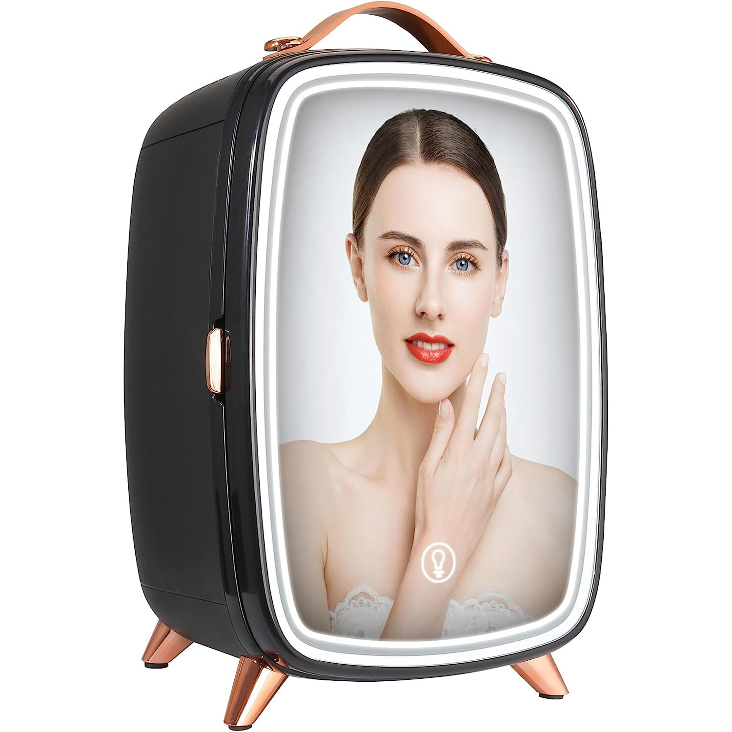Wow 6L personalizado espejo LED refrigerador cosmético mini refrigerador de dormitorio doméstico refrigerador de belleza portátil