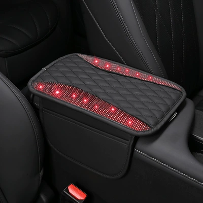 Layer Bright Diamond, Armrest box pad - black-and-red