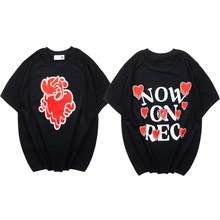 日系高街潮牌陈冠希eu溶解心名井南同款tee短袖T恤男女宽松上衣夏