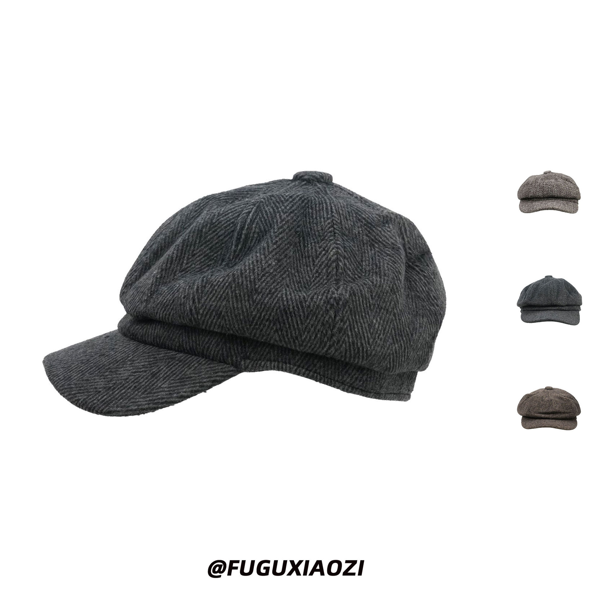 Retro otoño y invierno sombrero casual británico sombrero octogonal sombrero hombre boina de boca de pato hombre otoño y invierno sombrero de chicas de periódicos