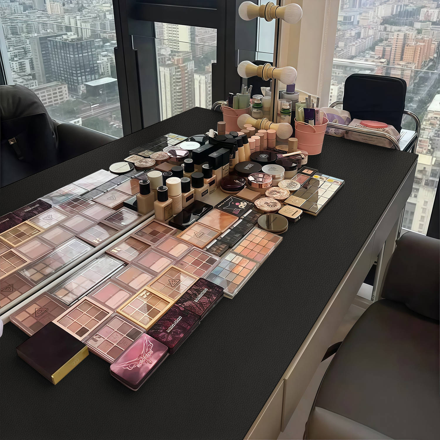 Dressing Table Tablecloth Black Table Mat Dressing Table Desktop Protection Mat Matte Leather Mat High-End Drop Shipping