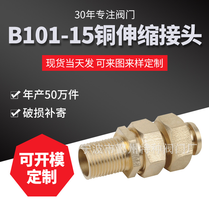 铜伸缩接头直通式活接头 供应B101-15多种伸缩接头