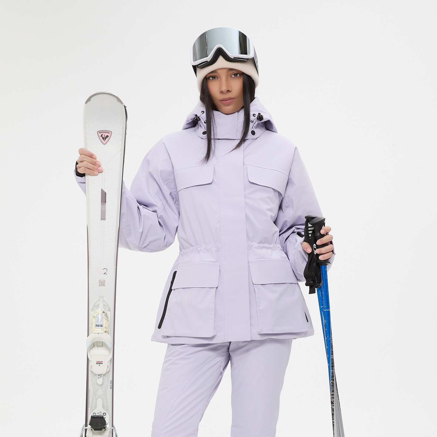 Women's ski suit, slim fit, windproof, waterproof, warm, 3L professional style, suitable for both single and double skis. Drop shipping available. Orders accepted.