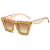 Square trend fashionable sunglasses handmade, cat's eye, European style