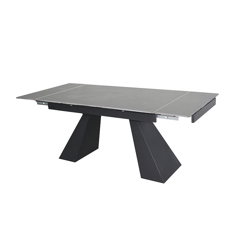 Mesa de comedor transfronteriza tabla de roca tabla de comedor plegable retráctil mesa de lujo escandinava tabla de acero tabla de pulverización