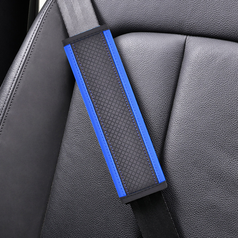 Cover, Qìchē Seat belt shoulder pad - dd-rhombus-shoulder-pad-single-black-blue-color-24cm