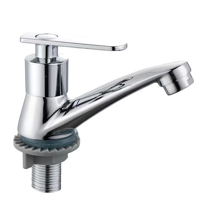Flat Pull-Out 96 Basin Faucet Bathroom Washbasin Single Cold Water Faucet Bathroom Household Countertop Basin Electroplated Washbasin