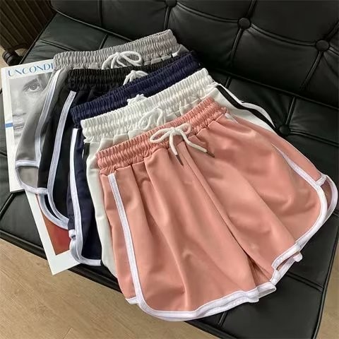 스포츠 반바지 여성 여름 느슨한 달리기 피트니스 높은 허리 넓은 다리 슬리밍 플러스 사이즈 캐주얼 바지 패션