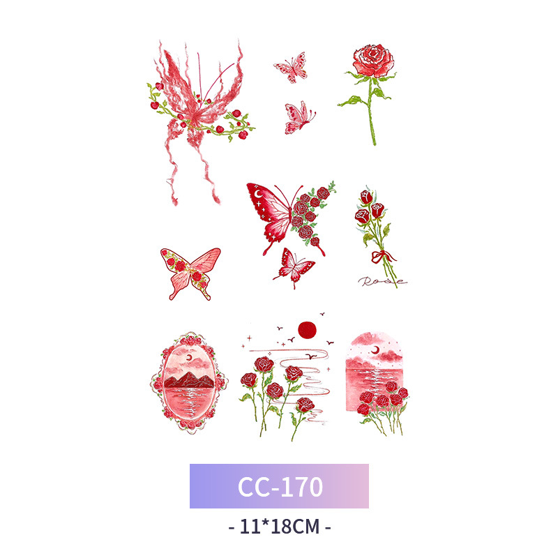 Transfronterizo en stock al por mayor de halloween colorido mariposa tatuaje pegatinas simulación sangrienta cicatriz pegatinas divertidas pegatinas impermeables