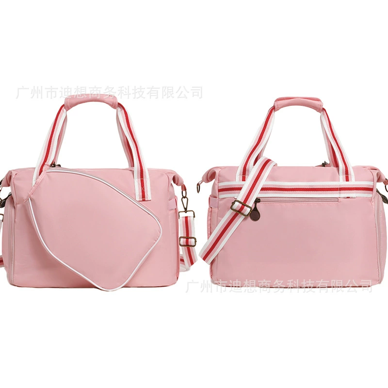 Fuchsia high quality capacious shoulder bag, racket, handheld belt bag for training