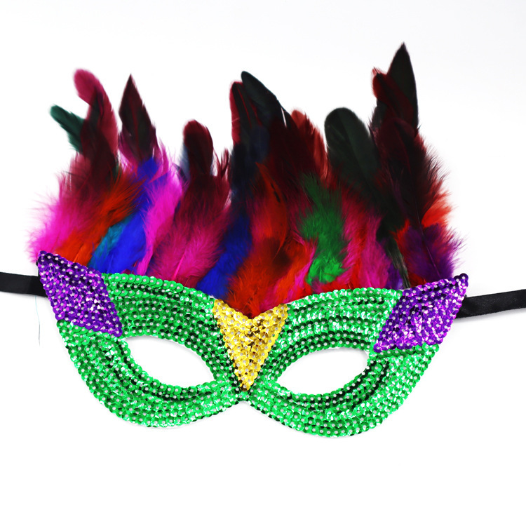 Carnaval europeo y americano Mardi Gras máscaras doradas morada-verde - sequela máscaras de fiesta bar transfronterizas