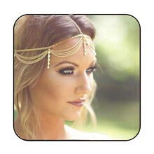 W 99822 Gemstone Fringe Headband ��ʯ���շ��� �羳ŷ��