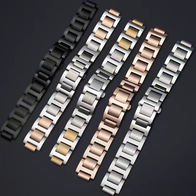 Original Cartier Blue Balloon Convex Mouth Watch Steel Strap Watch Strap Men's High-Quality Stainless Steel Strap