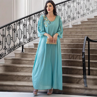 BA5079 Middle East Dubai Seven-point Horn Sleeve Women's dress New Cross-border Robe