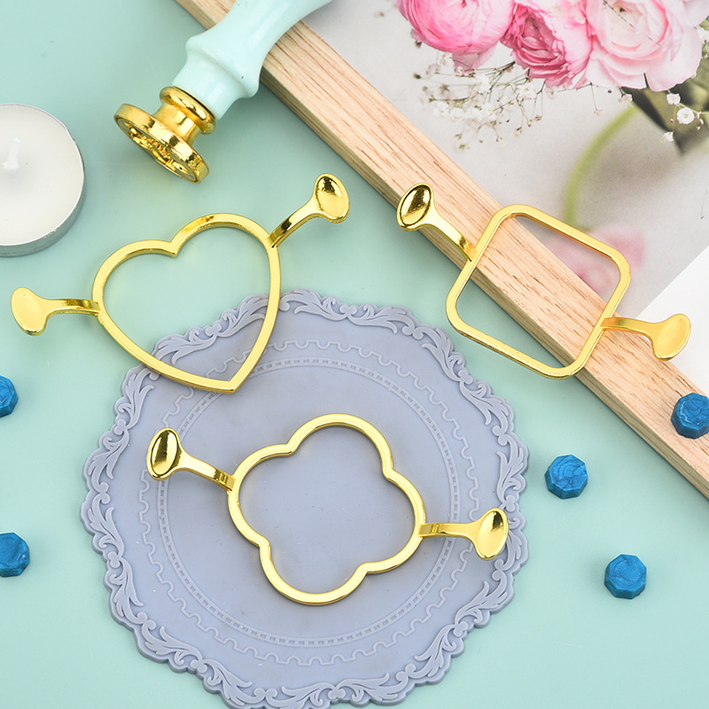 Nuevo sello de cera de pintura al fuego Molde de sellado de cera de metal Fijador de pintura al fuego Forma de flor redonda