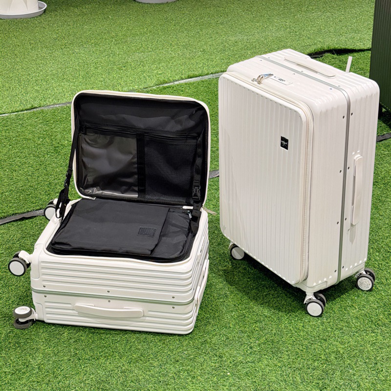 Valise à cadre en aluminium, ouverture frontale, format 1/9, valise trolley multifonctionnelle pour femmes, ouverture latérale, bagage cabine pour hommes, 20 pouces, 24 pouces_voghion.com