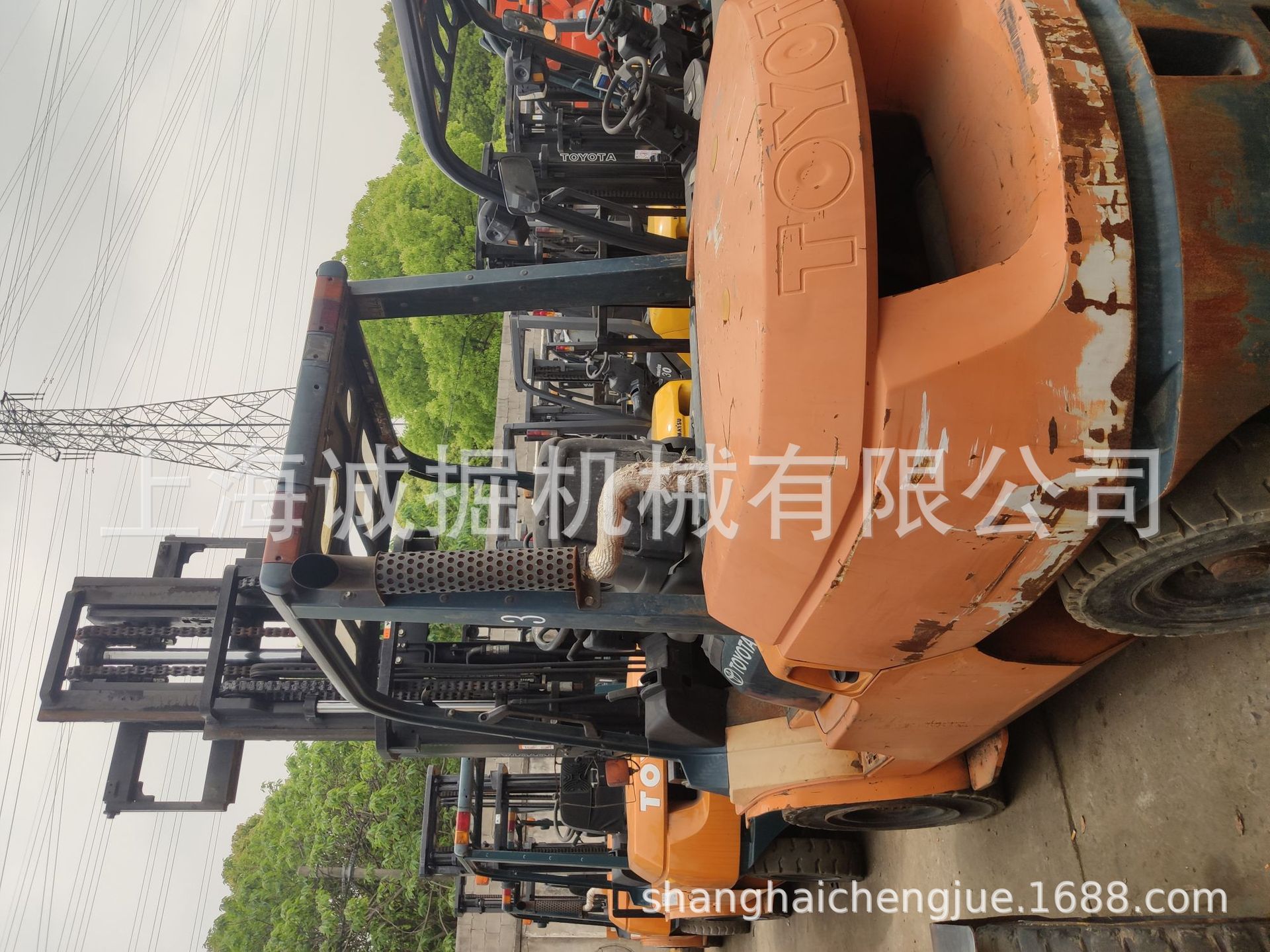 二手丰田5吨柴油叉车 3节门架 集装箱叉车