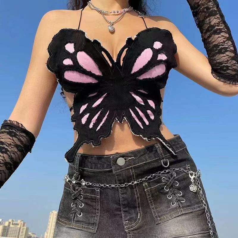 Mujeres Chaleco Camisetas Sin Mangas Escotado Por Detrás Sexy Ropa De Calle Mariposa display picture 6