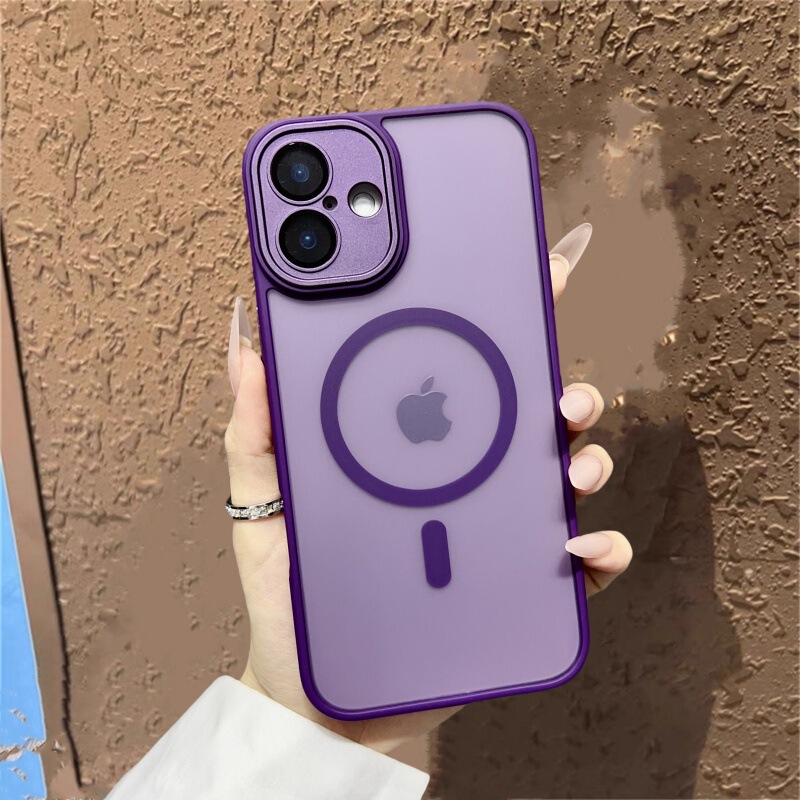 越境対応 Apple 17雅盾 マット肌触り マグネット式スマホケース iPhone16 全面保護レンズフィルム付きケース|undefined