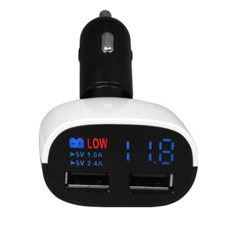 3.4A双usb车载充电器 带LED电压电流显示车充 新款数显车充