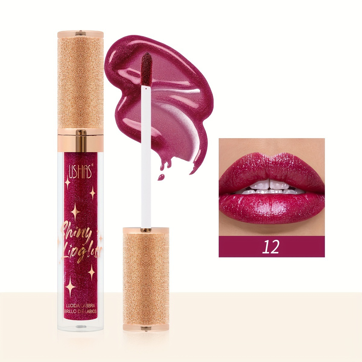 USHAS transfronterizo spot líquido lipstick esmalte lipstick lipstick miel de espejo agua lipstick maquillaje LG2582B