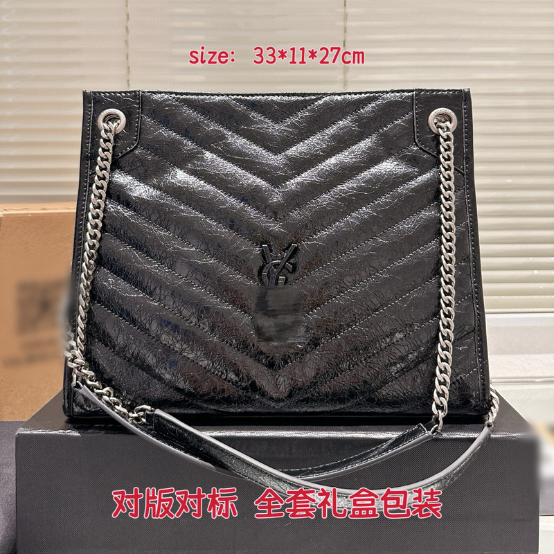 Yangshulin Bag Fashion Retro Tote Bag Genuine Leather Pleated Armpit Bag Commuter Handbag Large Capacity Women's Bag