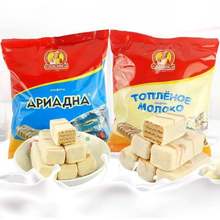 俄罗斯酸奶威化鲜奶威化糖500克斯拉夫糖果斯拉夫系列