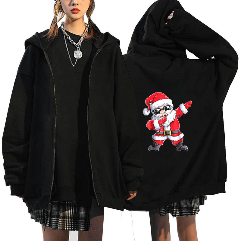 Fashion Christmas Clothing Zipper Sweater Jacket Autumn and Winter Printed Men's and Women's Casual Sports Sweater Hooded Cardigan