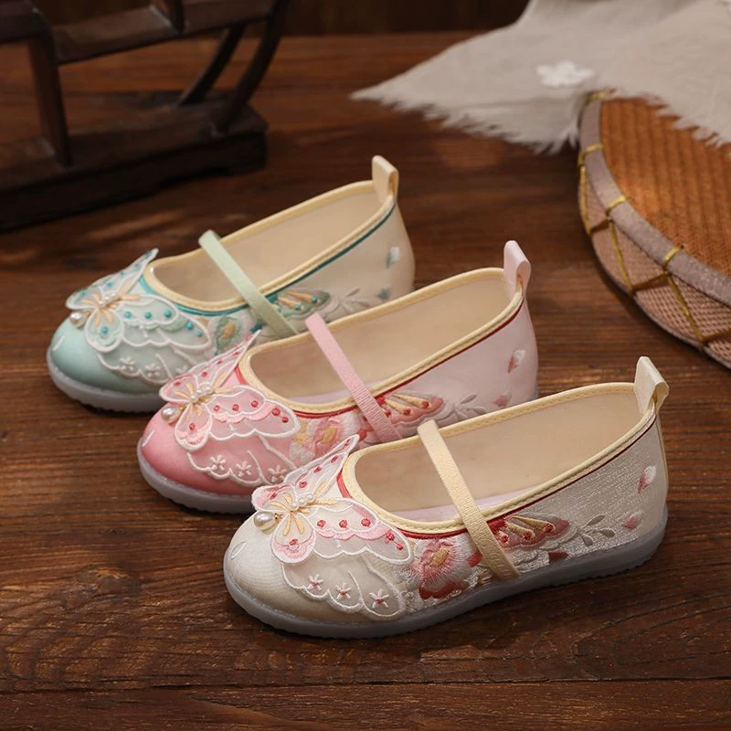 Xuanyu Yi Butterfly Yun детская конская юбка обувь для девочек Hanfu обувь детская обувь ручной работы обувь с вышивкой в китайском стиле