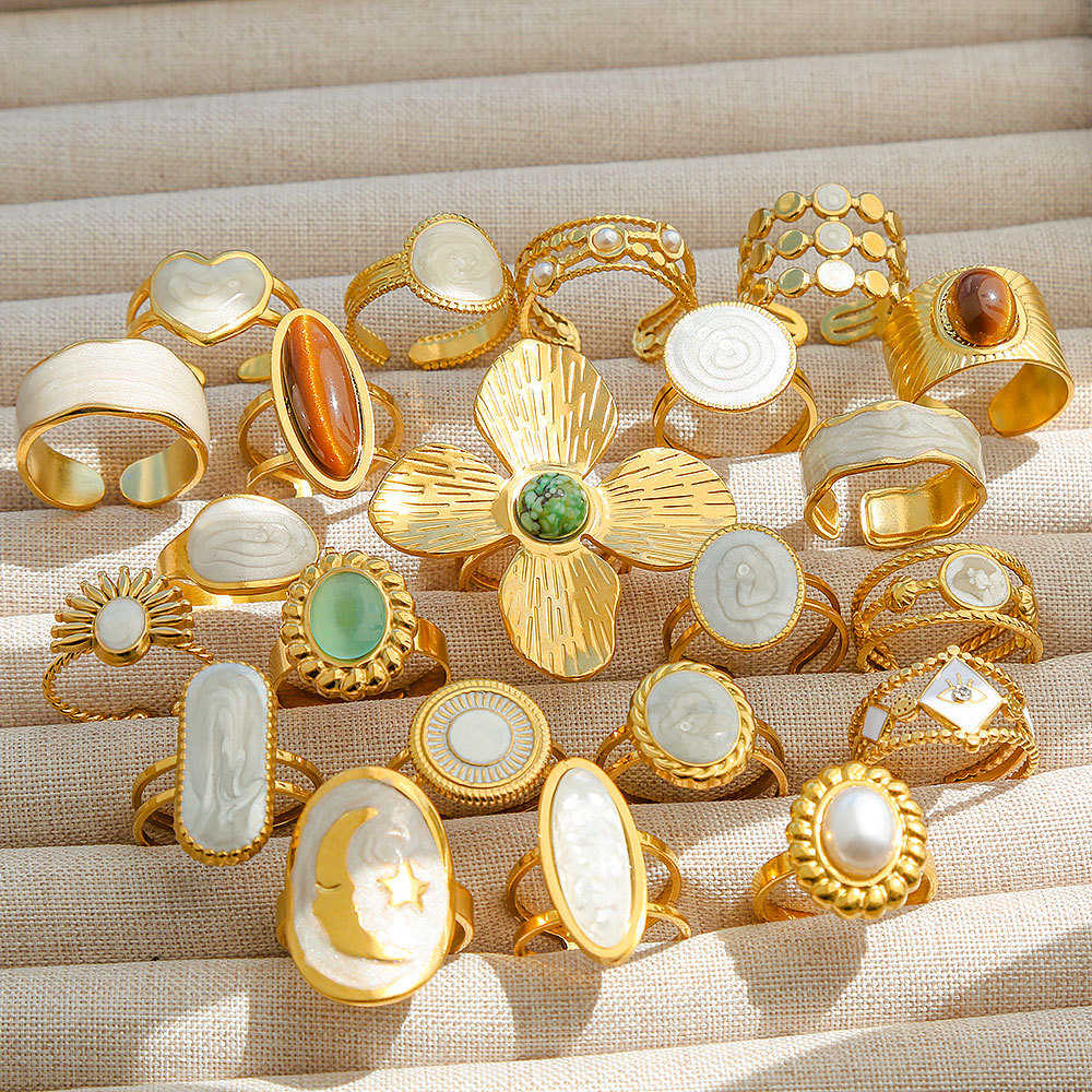 Französisch, Vintage, anmutig, zeitlos, europäisch und amerikanisch, Retro, minimalistisch, Edelstahl, geometrische Öltropfenform, luxuriös, High-End, Vintage_voghion.com