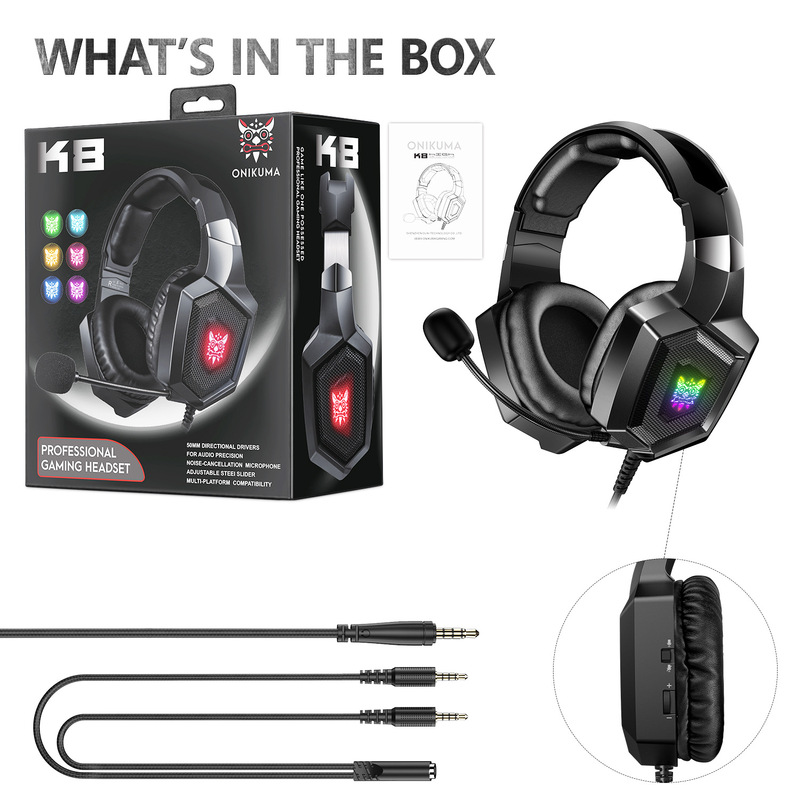 Cross-border explosions ONIKUMA K8 headset gaming headset computer with wheat eating chicken headset PS4 wired headset