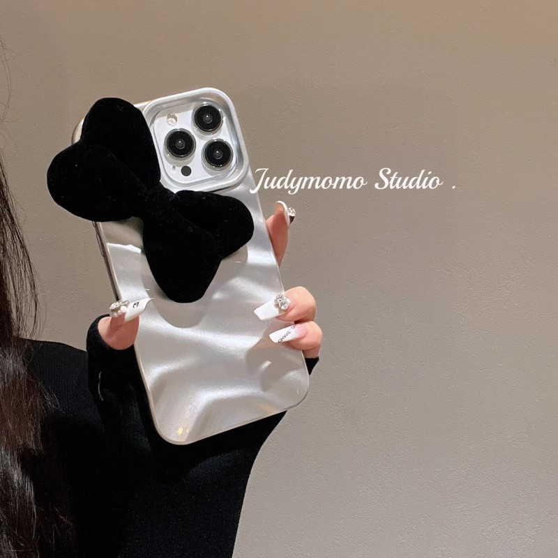 Instagram fiocco di raso tridimensionale premium adatto per 14pro Apple iPhone 13 custodia per telefono 15promax donna_voghion.com