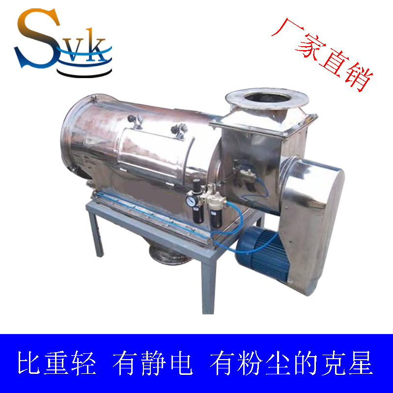 供应不锈钢物料比重轻 有静电等难筛分物料卧式气流筛（图）