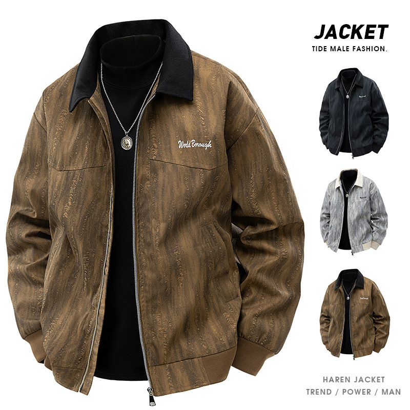 Chaqueta transfronteriza para hombres primavera y otoño nueva chaqueta marca de tendencia delgada ropa de vestir de tamaño extra chaqueta de trabajo casual
