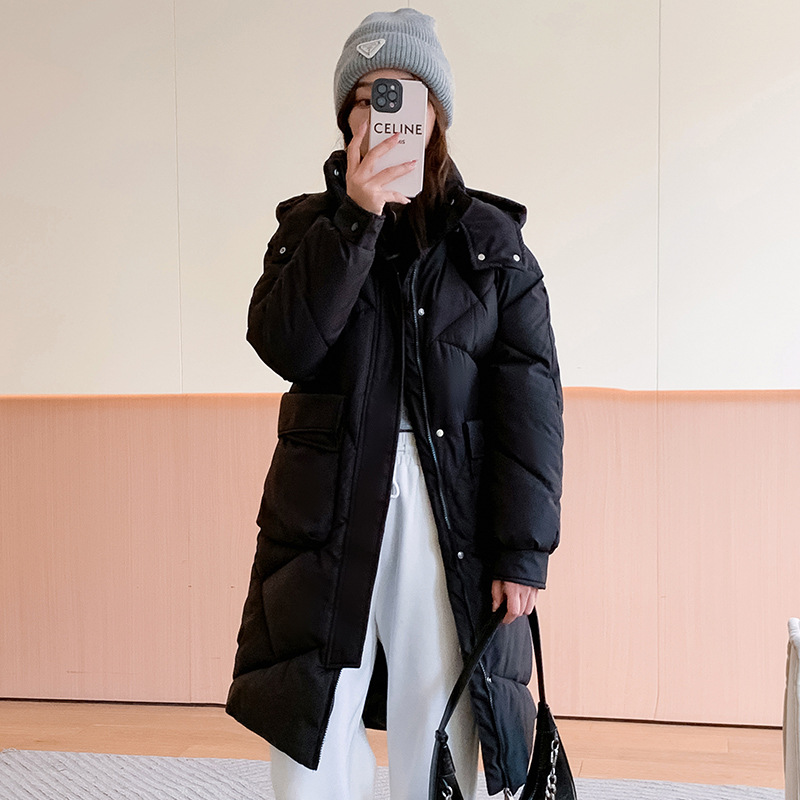 Ropa de algodón para mujeres mediana y larga 2023 invierno nuevo estilo simple de calidad cálida y gruesa chaqueta de algodón relajado delgado image 6