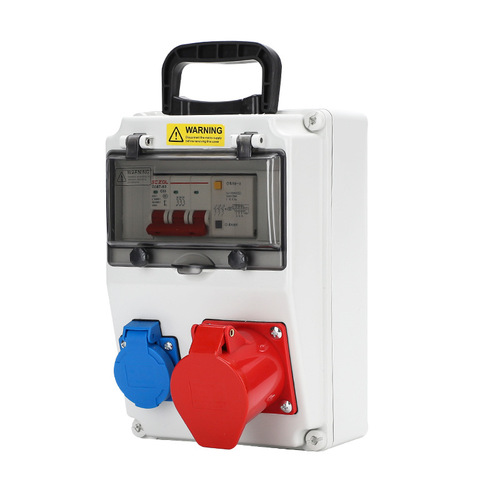 Portable outdoor waterproof industrial socket box outdoor mobile portable construction site three-level power distribution inspection box IP65