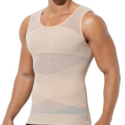 Men's Slim Fit Shirt Mesh Compression Shirt Four-Way Stretch Body Shaping Clothing for Chest Abdomen Men's Slim Fit Shirt Mesh Compression Shirt Four-Way Stretch Body Shaping Clothing for Chest Abdomen