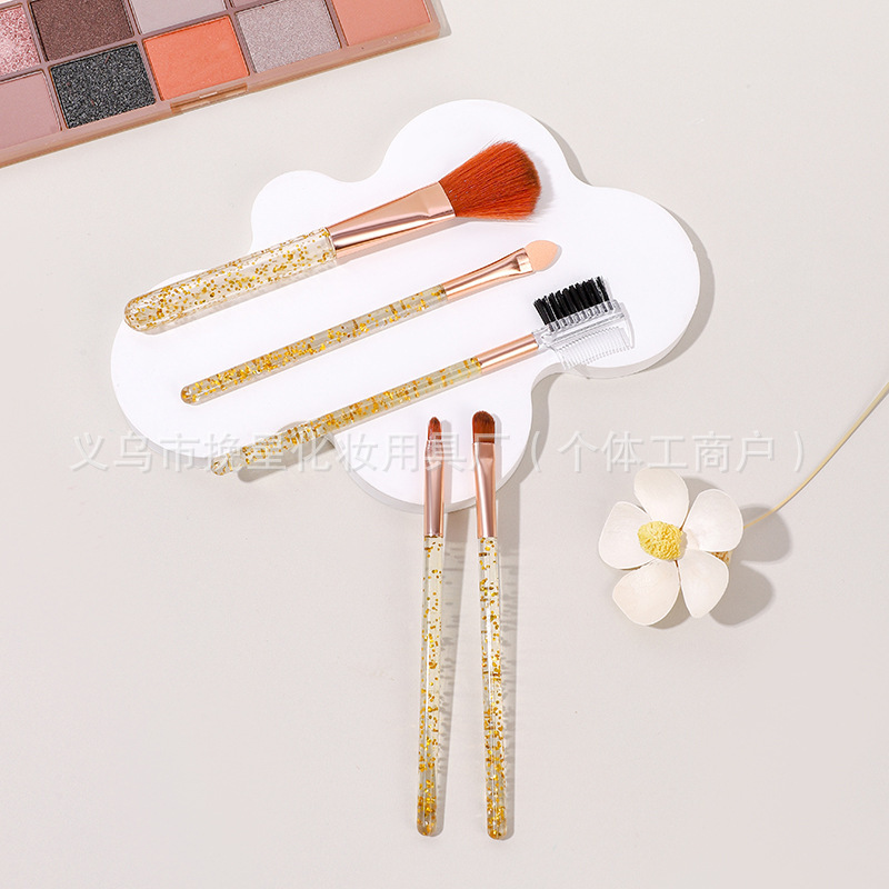 Polvo de cebolla de cristal creativo para maquillaje de belleza, herramienta de brocha de maquillaje transparente, juego portátil para aplicar polvo y fijar el maquillaje.