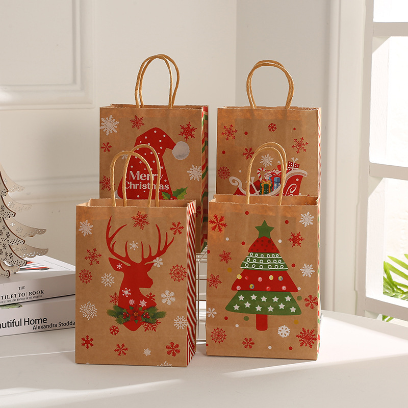 Christmas Cute Christmas Hat Christmas Tree Elk Kraft Paper Daily Gift Bags 1 Piece display picture 1