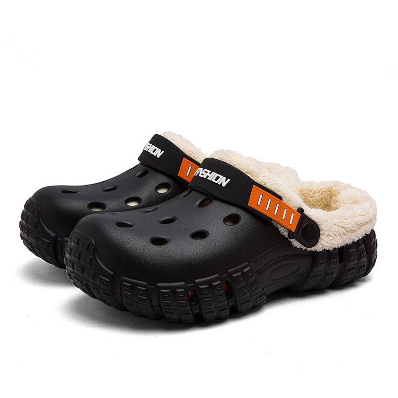 2024 겨울 국경 폭발 커플을위한 새로운면 드래그 홀 신발 2 색 발가락 드래그 타이어 신발