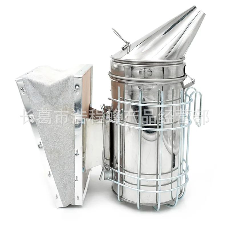 养蜂人工具不锈钢手动尖头喷烟器生烟蜂具熏烟器蜜蜂吸烟者现货